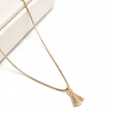 COLAR SANTA BANHADA A OURO 18K