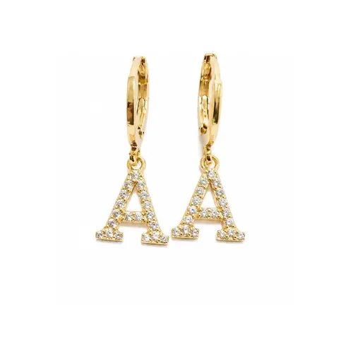 ARGOLA LETRA BANHADA A OURO 18K