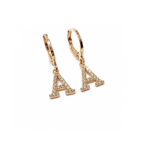 ARGOLA LETRA BANHADA A OURO 18K