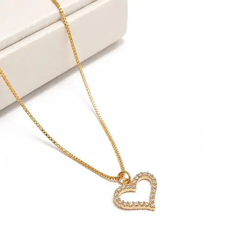 COLAR CORAÇÃO VAZADO BANHADO A OURO 18K