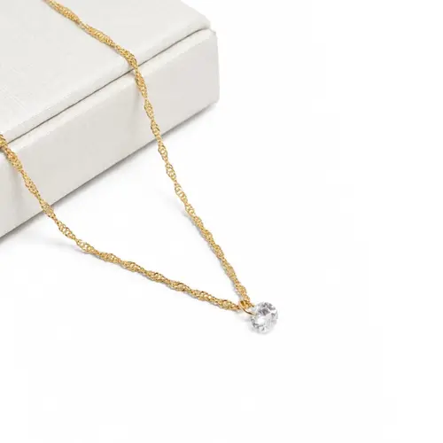 CHOKER PONTO DE LUZ P BANHADA A OURO 18K
