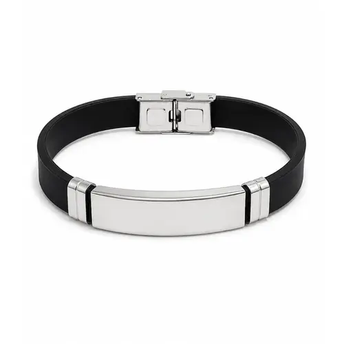 PULSEIRA MASCULINA BORRACHA E AÇO INOXIDAVEL