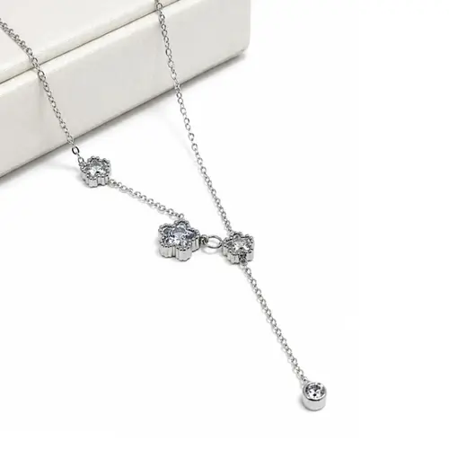 CHOKER PINGENTE CRAVEJADO EM AÇO INOXIDAVEL