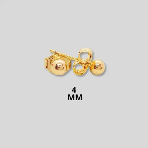 Brinco Bola Pequeno Banhado a Ouro 18K