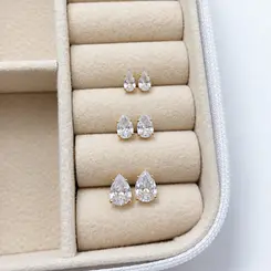 TRIO PONTO DE LUZ GOTA BANHADO A OURO 18K