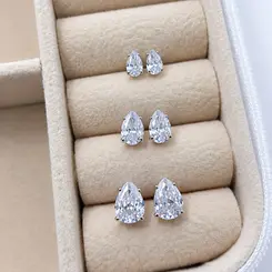 TRIO PONTO DE LUZ GOTA BANHADO A OURO BRANCO