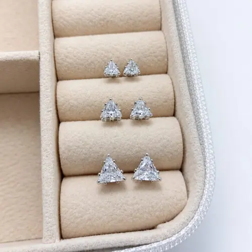 TRIO DE PONTO DE LUZ TRIANGULO BANHADO A OURO BRANCO