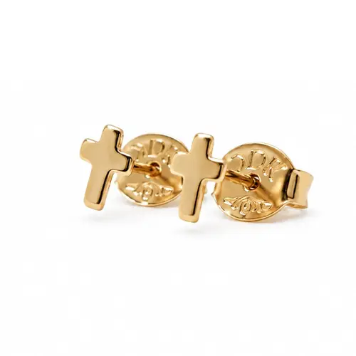 BRINCO CRUZ BANHADO A OURO 18K