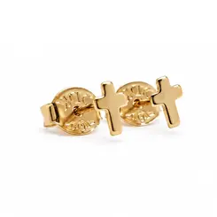 BRINCO CRUZ BANHADO A OURO 18K