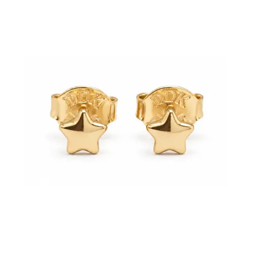 BRINCO ESTRELA LISO BANHADO A OURO 18K