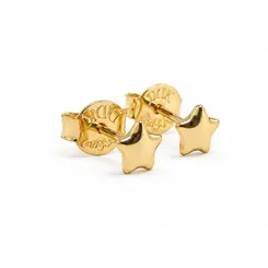 BRINCO ESTRELA LISO BANHADO A OURO 18K