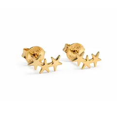 BRINCO TRÊS ESTRELAS BANHADO A OURO 18K