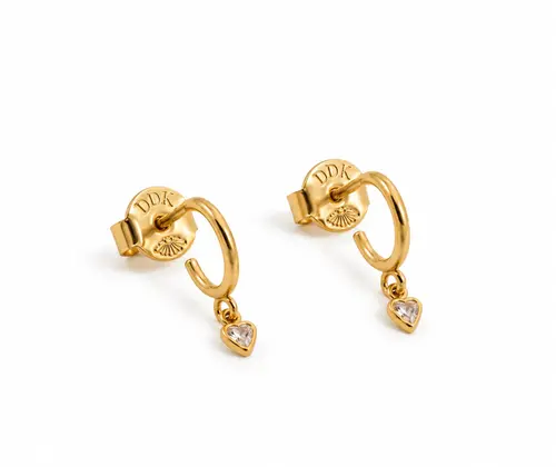 ARGOLA CORAÇÃO PENDENTE BANHADA A OURO 18K