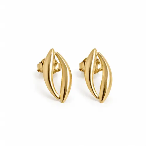 BRINCO OVAL VAZADO BANHADO A OURO 18K
