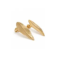 BRINCO FOLHA BANHADO A OURO 18K