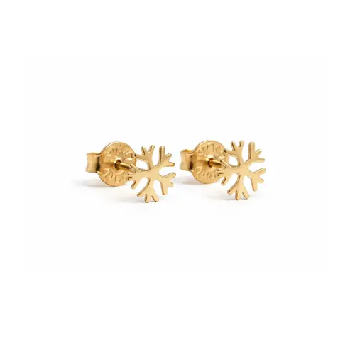 BRINCO FLOCO DE NEVE BANHADO A OURO 18K