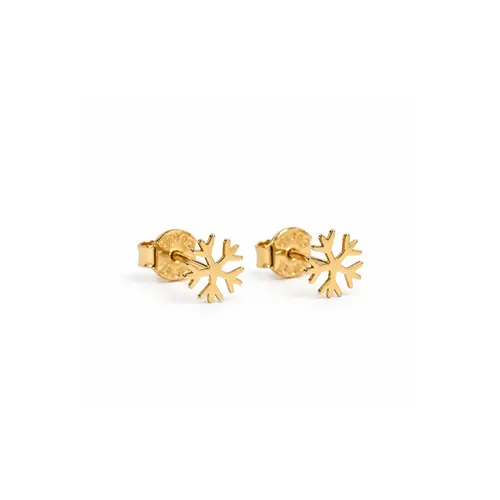 BRINCO FLOCO DE NEVE BANHADO A OURO 18K