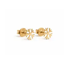 BRINCO FLOCO DE NEVE BANHADO A OURO 18K