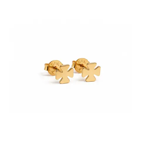 BRINCO TREVO LISO BANHADO A OURO 18K