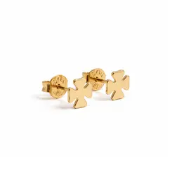 BRINCO TREVO LISO BANHADO A OURO 18K