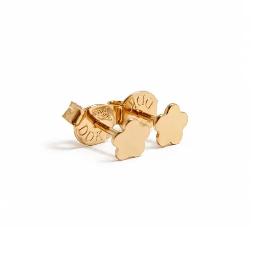 BRINCO FLOR LISO BANHADO A OURO 18K