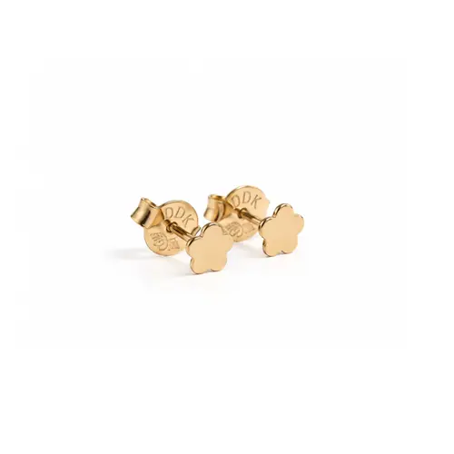 BRINCO FLOR LISO BANHADO A OURO 18K