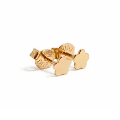 BRINCO FLOR LISO BANHADO A OURO 18K