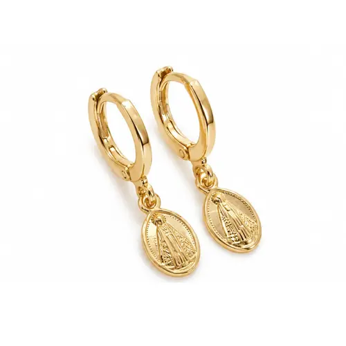 ARGOLA SANTA BANHADA A OURO 18K