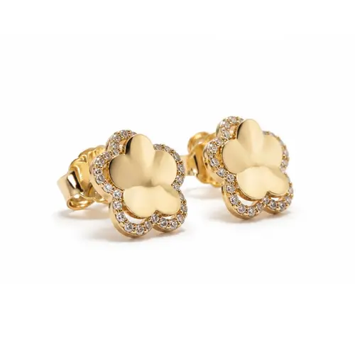 BRINCO FLOR BANHADO A OURO 18K