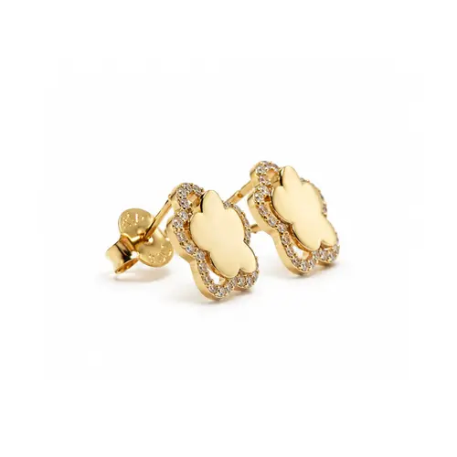 BRINCO FLOR BANHADO A OURO 18K
