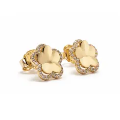 BRINCO FLOR BANHADO A OURO 18K