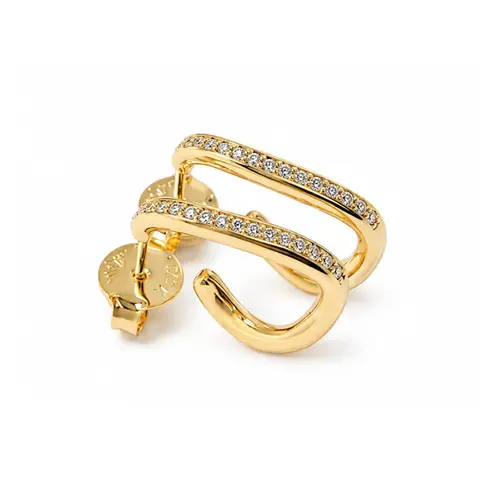 ARGOLA CRAVEJADA BANHADA A OURO 18K