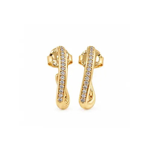ARGOLA CRAVEJADA BANHADA A OURO 18K