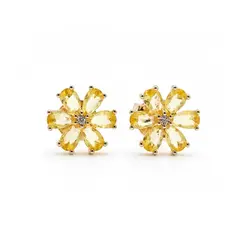 BRINCO FLOR AMARELA BANHADO A OURO 18K
