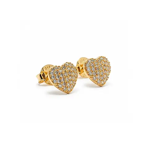 BRINCO CORAÇÃO CRAVEJADO BANHADO A OURO 18K