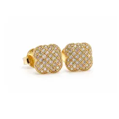 BRINCO TREVO CRAVEJADO BANHADO A OURO 18K
