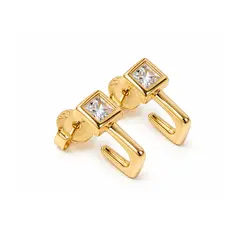 BRINCO QUADRADO BANHADO A OURO 18K