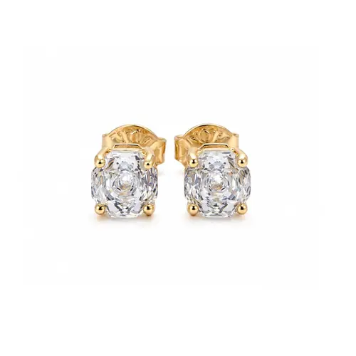 BRINCO ROSE CUT CRISTAL BANHADO A OURO 18K