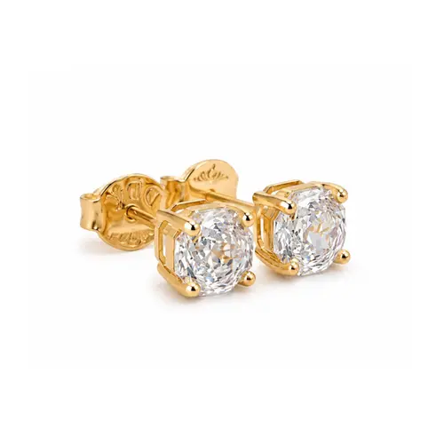 BRINCO ROSE CUT CRISTAL BANHADO A OURO 18K