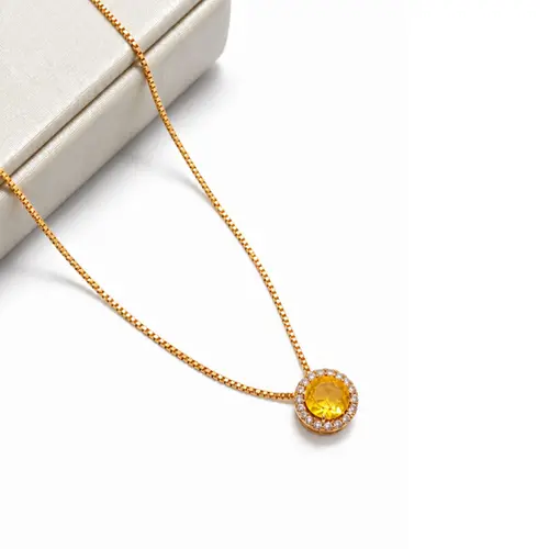 COLAR PINGENTE AMARELO BANHADO A OURO 18K