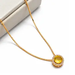 COLAR PINGENTE AMARELO BANHADO A OURO 18K