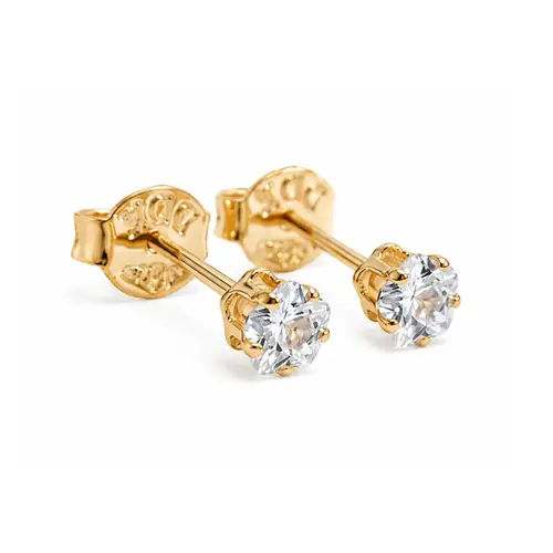 BRINCO PONTO DE LUZ FLOR CAIXA ALTA P BANHADO A OURO 18K