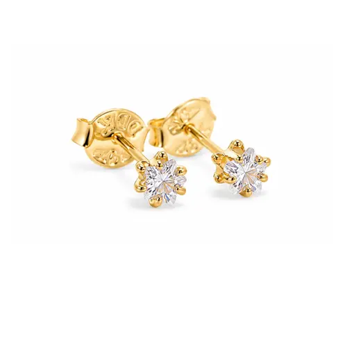 BRINCO PONTO DE LUZ ESTRELA CAIXA ALTA P BANHADO A OURO 18K