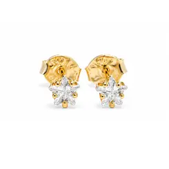 BRINCO PONTO DE LUZ ESTRELA CAIXA ALTA P BANHADO A OURO 18K
