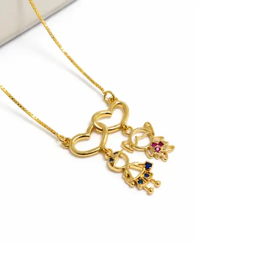 COLAR 2 FILHOS BANHADO A OURO 18K