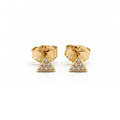 BRINCO TRIANGULO P BANHADO A OURO 18K