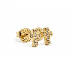BRINCO CRUZ BANHADO A OURO 18K