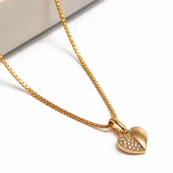 COLAR CORAÇÃO BANHADO A OURO 18K