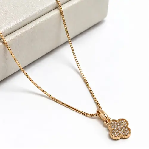 CHOKER TREVO BANHADA A OURO 18K