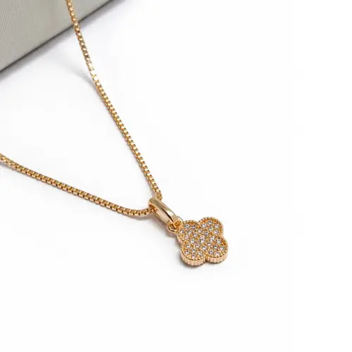CHOKER TREVO BANHADA A OURO 18K